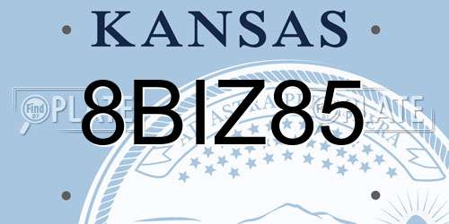8BIZ85 Kansas License Plate