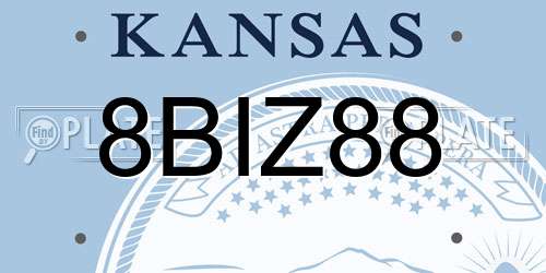 8BIZ88 Kansas License Plate