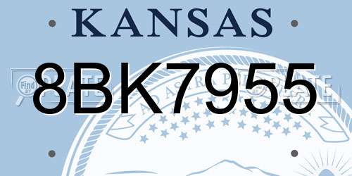 8BK7955 Kansas License Plate