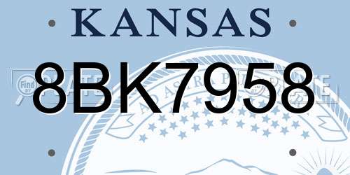 8BK7958 Kansas License Plate