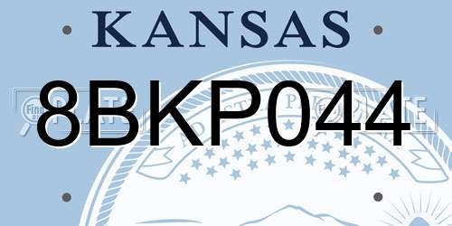 8BKP044 Kansas License Plate