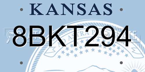 8BKT294 Kansas License Plate