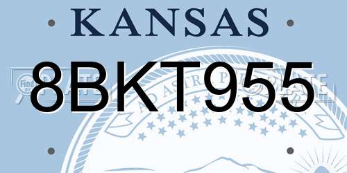 8BKT955 Kansas License Plate