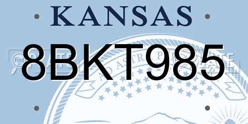 8BKT985 Kansas License Plate