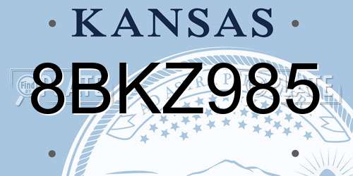 8BKZ985 Kansas License Plate