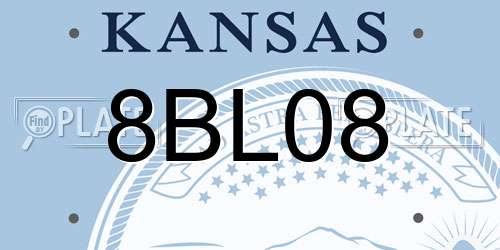 8BL08 Kansas License Plate