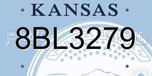 8BL3279 Kansas License Plate