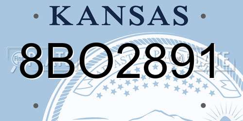 8BO2891 Kansas License Plate