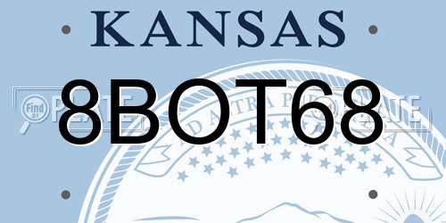 8BOT68 Kansas License Plate
