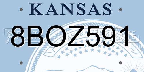 8BOZ591 Kansas License Plate