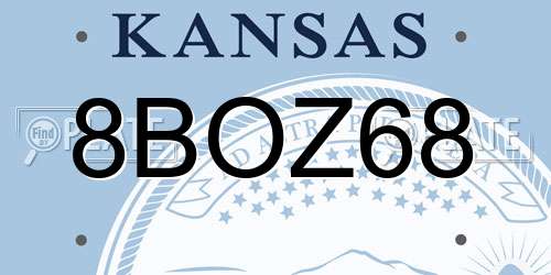 8BOZ68 Kansas License Plate