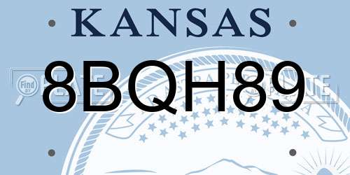 8BQH89 Kansas License Plate