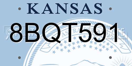 8BQT591 Kansas License Plate