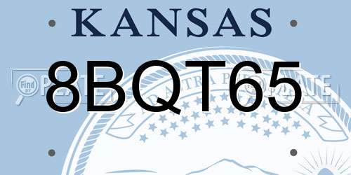 8BQT65 Kansas License Plate