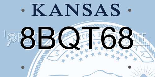 8BQT68 Kansas License Plate