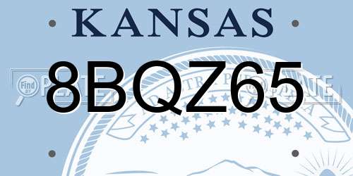 8BQZ65 Kansas License Plate