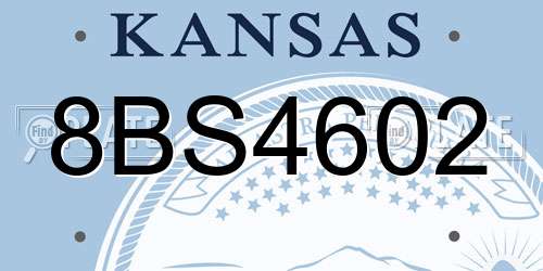 8BS4602 Kansas License Plate