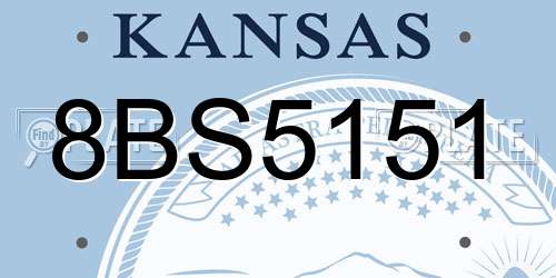 8BS5151 Kansas License Plate