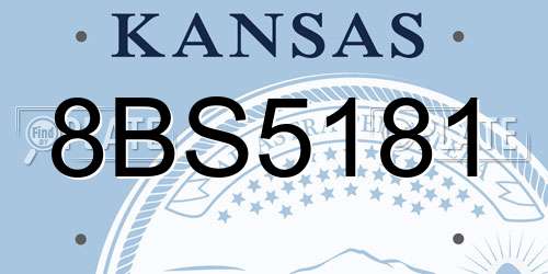 8BS5181 Kansas License Plate