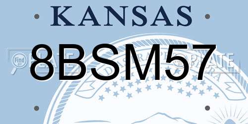 8BSM57 Kansas License Plate