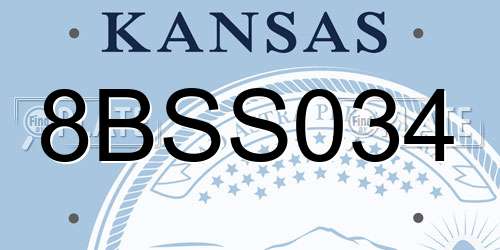 8BSS034 Kansas License Plate