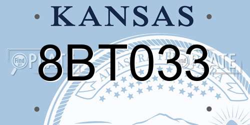 8BT033 Kansas License Plate