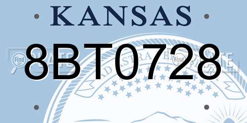8BT0728 Kansas License Plate