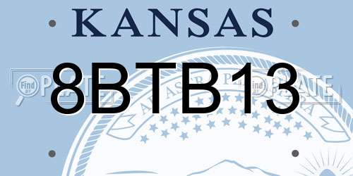 8BTB13 Kansas License Plate