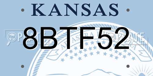 8BTF52 Kansas License Plate
