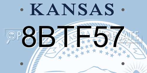 8BTF57 Kansas License Plate