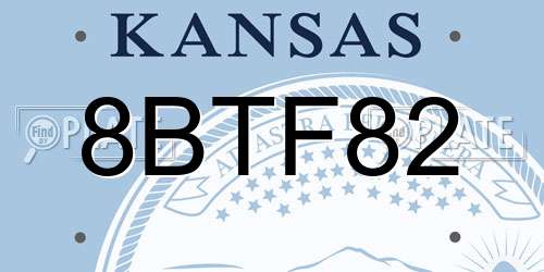 8BTF82 Kansas License Plate