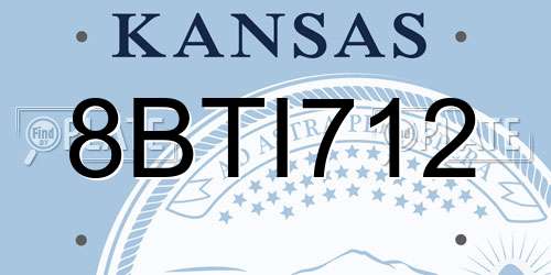 8BTI712 Kansas License Plate