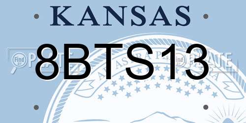 8BTS13 Kansas License Plate