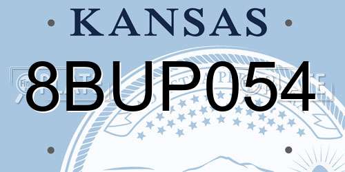 8BUP054 Kansas License Plate