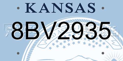 8BV2935 Kansas License Plate