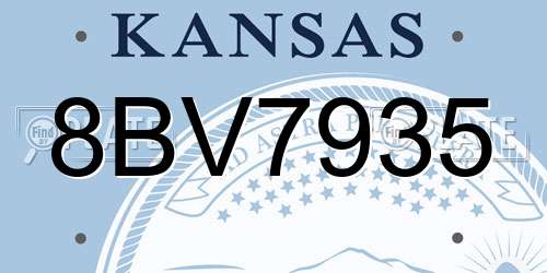 8BV7935 Kansas License Plate