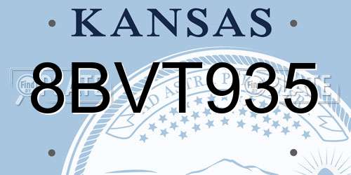 8BVT935 Kansas License Plate