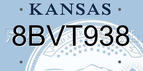 8BVT938 Kansas License Plate