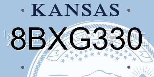 8BXG330 Kansas License Plate