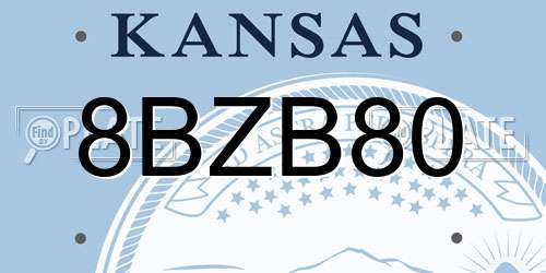 8BZB80 Kansas License Plate