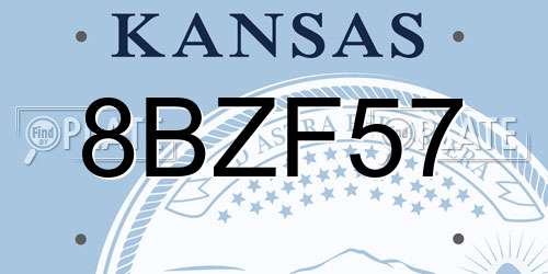 8BZF57 Kansas License Plate