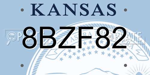 8BZF82 Kansas License Plate
