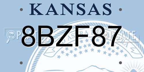 8BZF87 Kansas License Plate