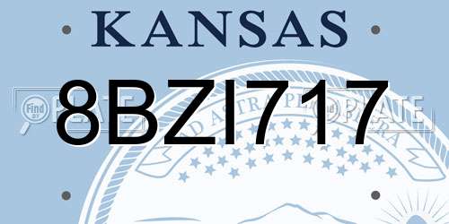 8BZI717 Kansas License Plate