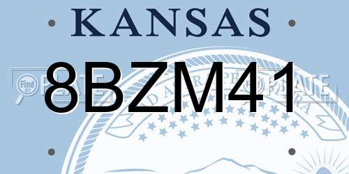 8BZM41 Kansas License Plate