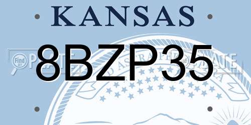 8BZP35 Kansas License Plate