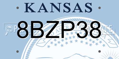 8BZP38 Kansas License Plate