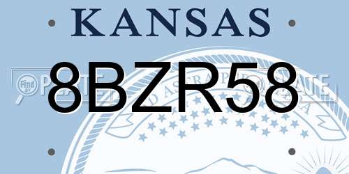8BZR58 Kansas License Plate