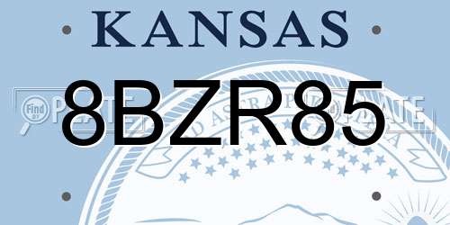 8BZR85 Kansas License Plate