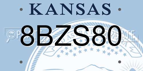 8BZS80 Kansas License Plate